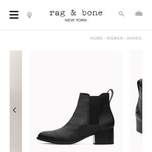 rag & bone black leather walker boot size 37.5